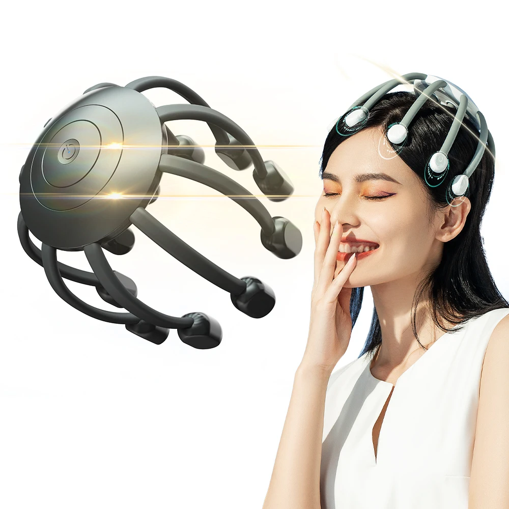 HEZHENG Octopus Bluetooth Музыкальный массажер для головы Устройство для ухода за акупунктурными точками для релаксации кожи головы и снятия стресса, усталости, бессонницы