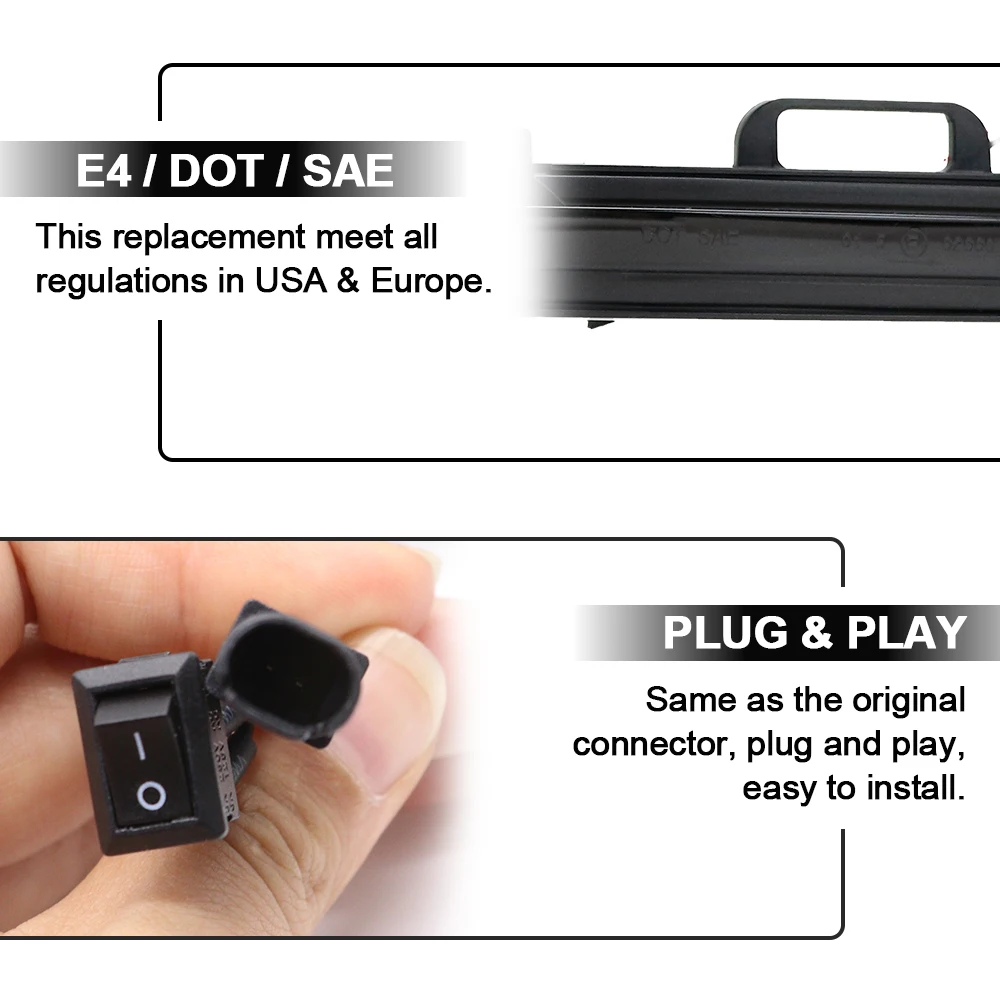 Luz LED intermitente para espejo lateral de coche, lámpara ámbar de 2 piezas, intermitente secuencial, sin Error, para Peugeot 308, 2013-2019