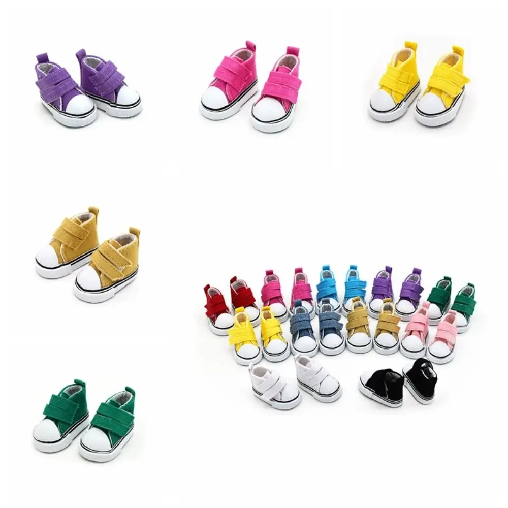 

1 Pair 5cm Length Doll Canvas Shoes Mini Plimsolls Doll Sneakers DIY High Top 1/6 Scale Mini Sneakers 1/6 BJD DollsGirl Gift