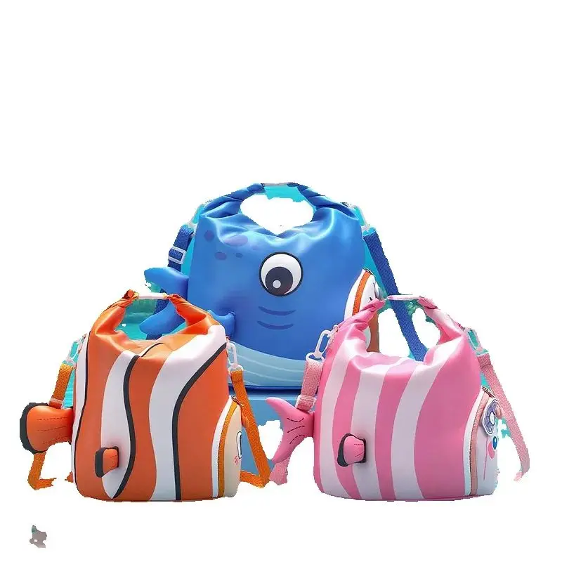 

Children's Backpack Kids Dry Wet Separation Oxford Swimming Bag Cartoon Shark Swimsuit Beach Bag For Storage And Travel