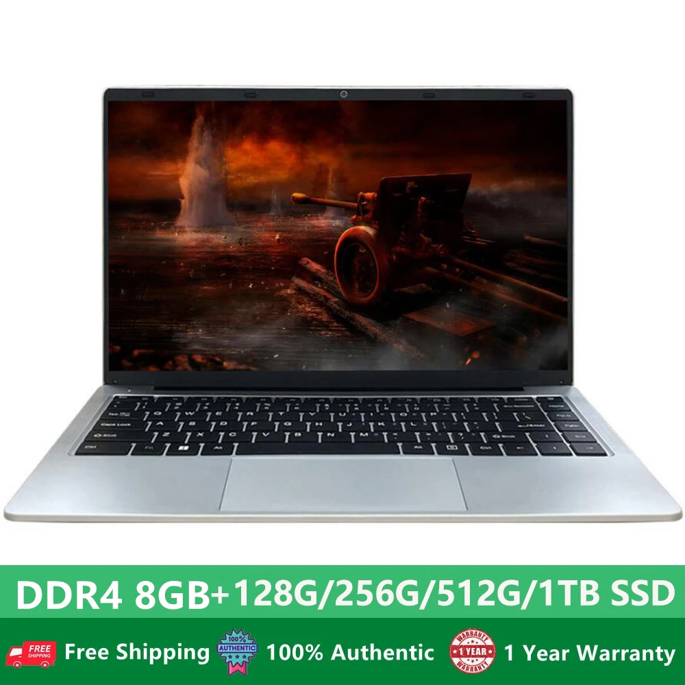 Intel 14.1 Inch RAM 8GB DDR4 ROM 128GB 256GB SSD Windows 10 Pro Inte laptop Intel Portable laptos Student Notebook