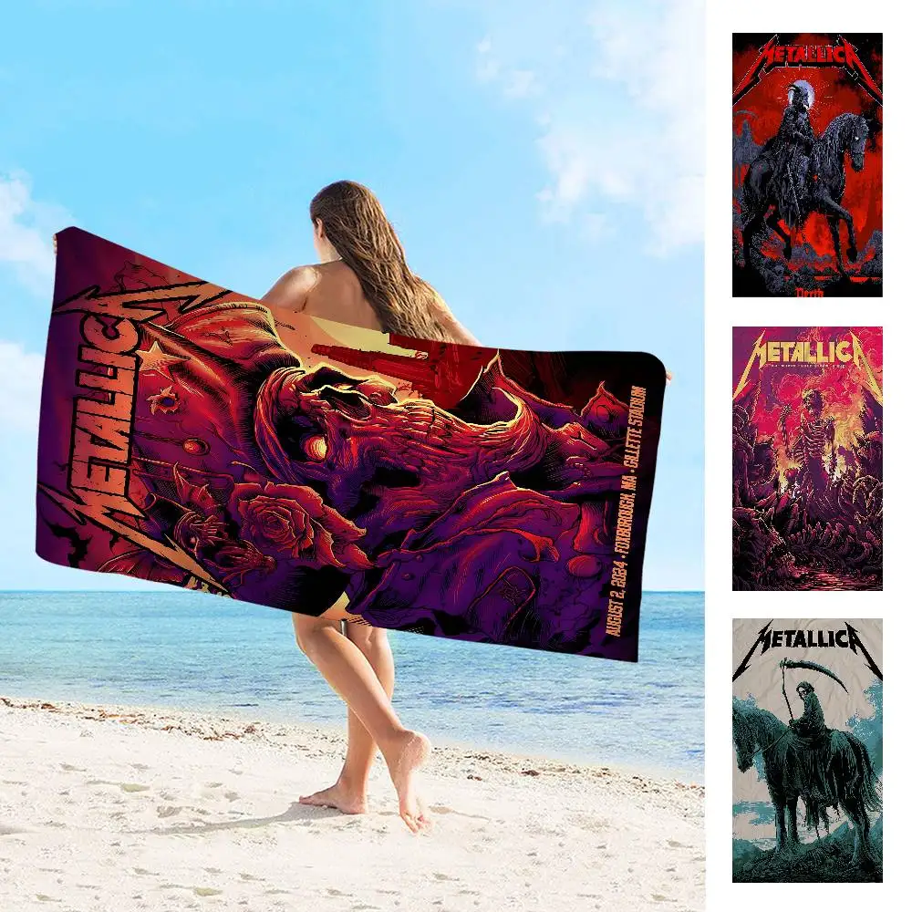 Rock Band M-METALLICA Classic Microfiber Blanket Quick Drying Beach Towels Oversized Printing Super Absorbent Pool Towel Blanket