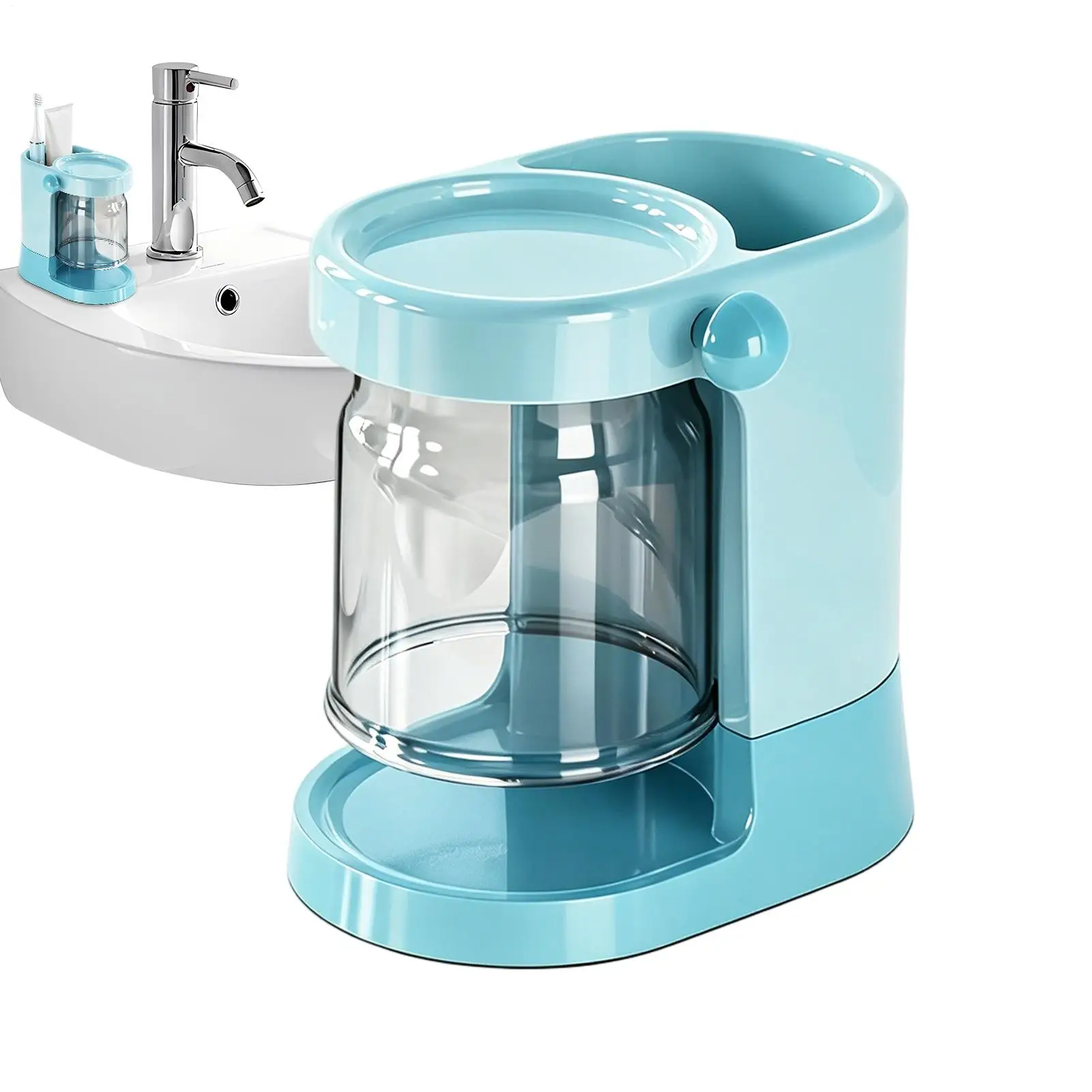 Placed Toothbrush Holder ABS Toothbrush Stand With Drain Hole Desktop Organizer Large Capacity Toothbrushes Stand For Bathroom