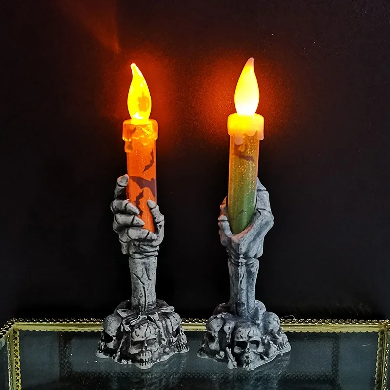 decoracao-de-halloween-aderecos-de-plastico-mao-fantasma-pequena-luz-noturna-lampada-de-caveira-luz-de-vela-brilhante-artigos-para-festa-2-pecas