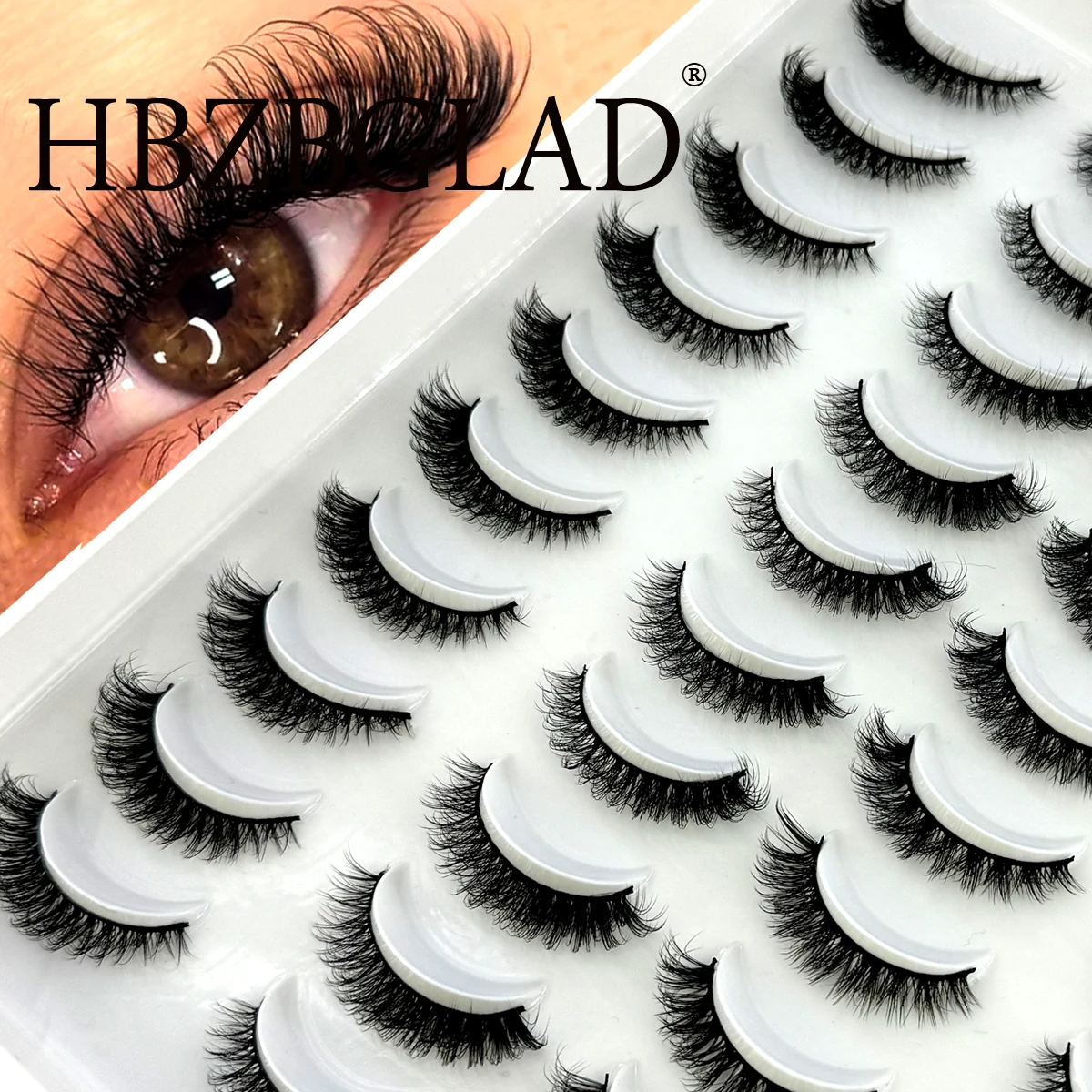 New 20 Pairs Natural short False Eyelashes Fake Lashes Makeup 3d Mink Lashes Extension Short Eyelash Mink Eyelashes for Beauty