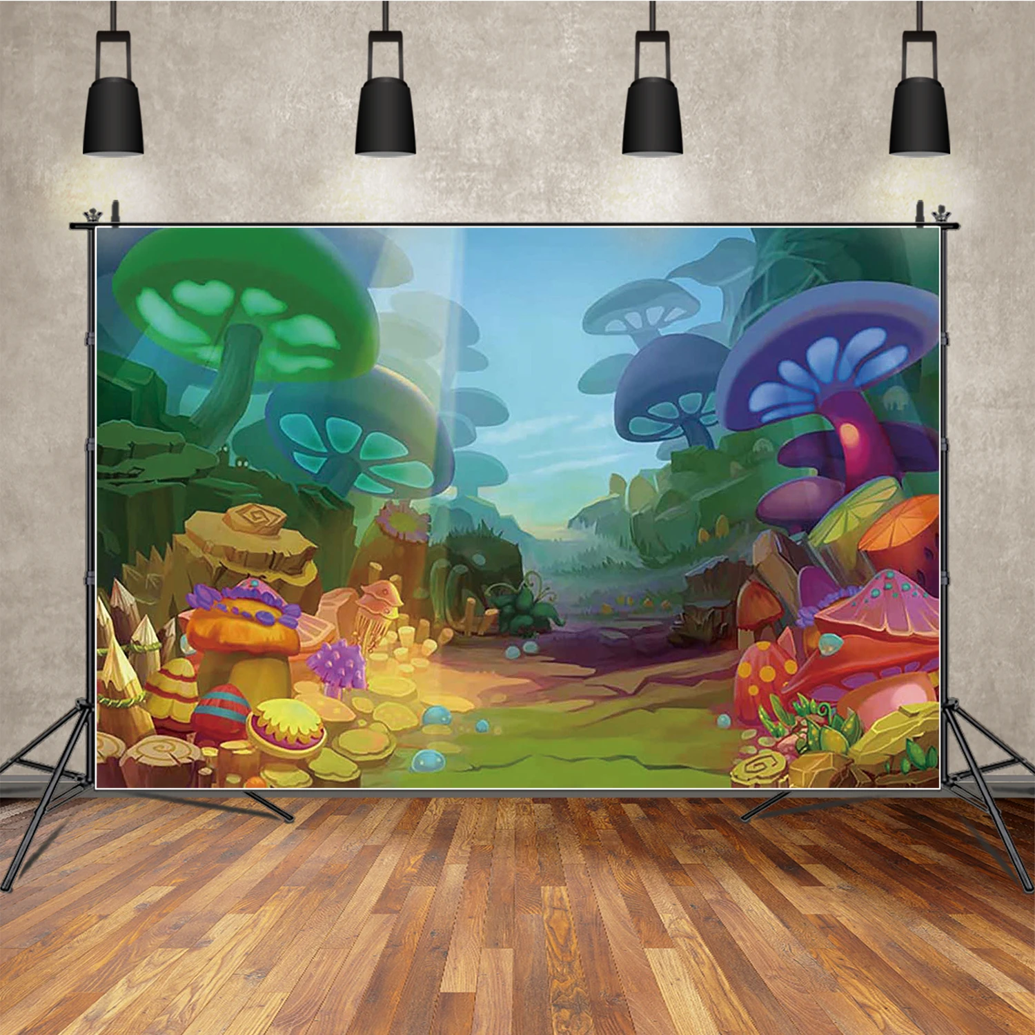 MOON.QG خلفيات فطر الغابة المسحورة لكتب التصوير الفوتوغرافي خلفية القلعة زينة عيد الميلاد صورة المتصل ملصق الجدار
