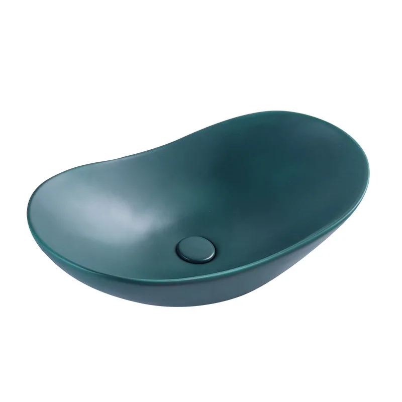 

On-stage basin Wash basin Single Nordic style Dark green matte black ingot