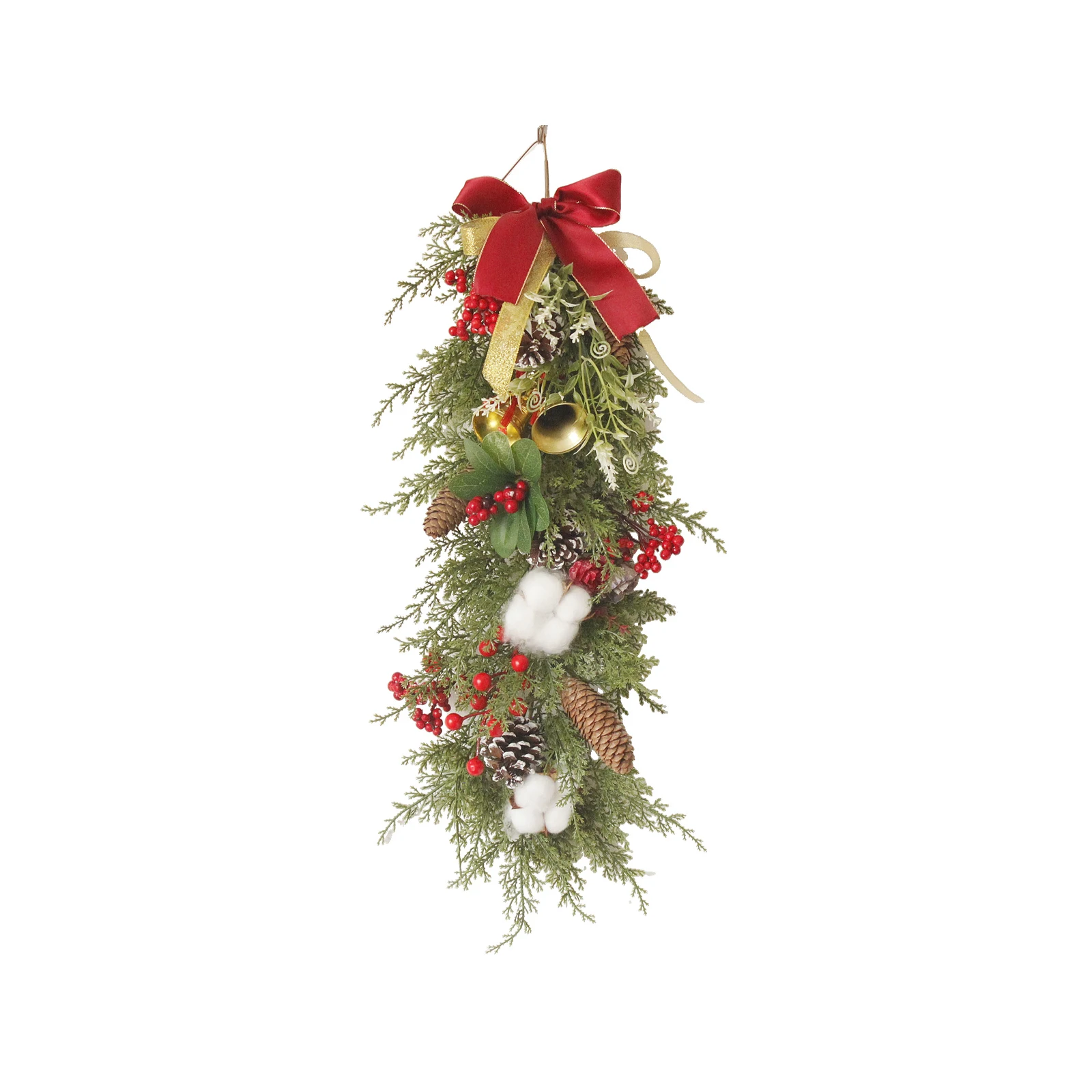 

Simulation Christmas Upside Hanging Wreath Artificial Pine Branch Vine Front Door Decoration Garland Wedding Xmas Party Decor