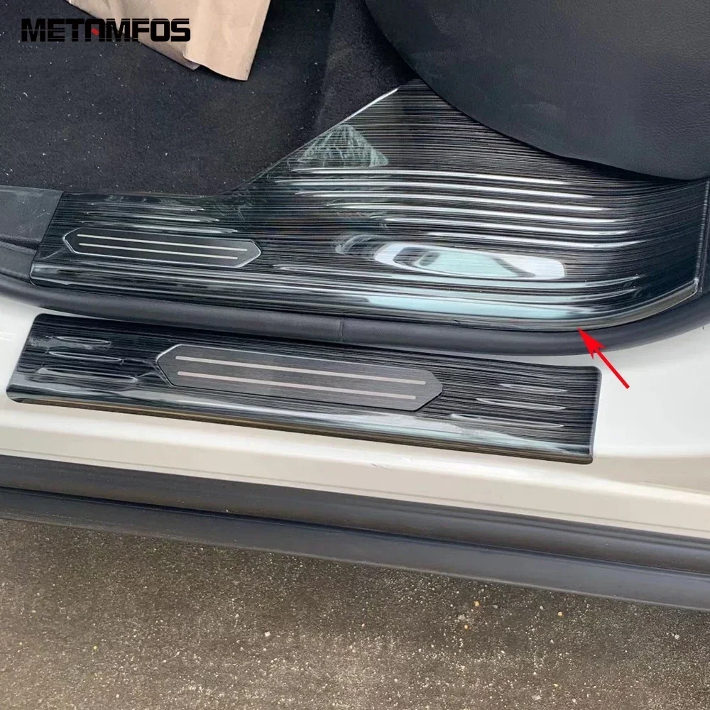 For Nissan X-trail Xtrail Rogue 2021 2022 2023 Stainless Inner Door Sill Threshold Plate Scuff Guard Sticker Car Accessories