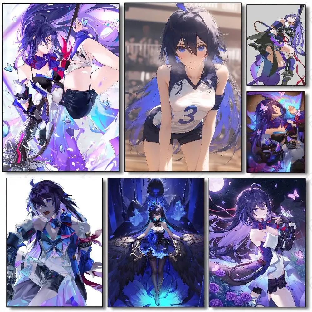 Seele Animated Game Honkai Star Rail Poster Art Sticky Wall Waterproof Home Living Room Bedroom Bar Aesthetic Decoration