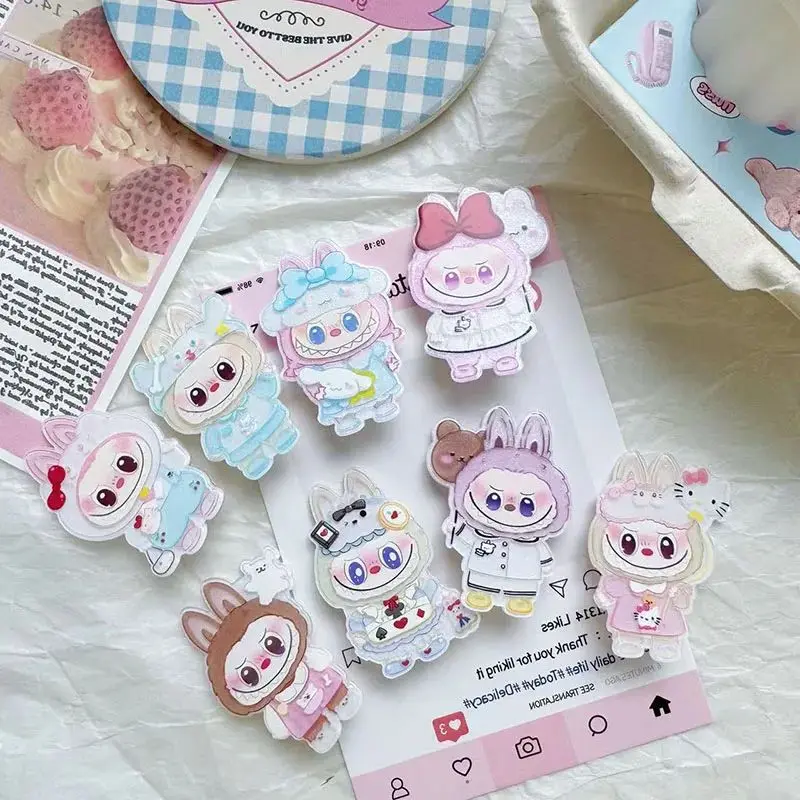 

8Pcs/set Labubu Hair Clip Acrylic Cartoon Cute Charm DIY Decoration Hair Accessories Sweet Cartoon Animal Hairpin Girl Gift