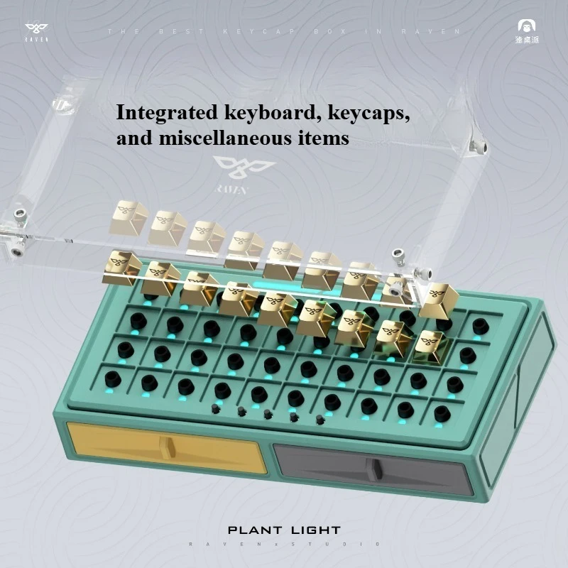 Keycap Storage Box Customized Single Mode RGB 47key Dustproof Magnetic Storage Display Case for Mechanical Keyboard Accessories