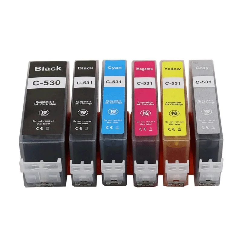 6Colors PGI530 PGI-531 CLI-531 CLI531 Ink Cartridge for Canon 530 531 PGI530 CLI531 PIXMA TS8750 TS8751 Printer