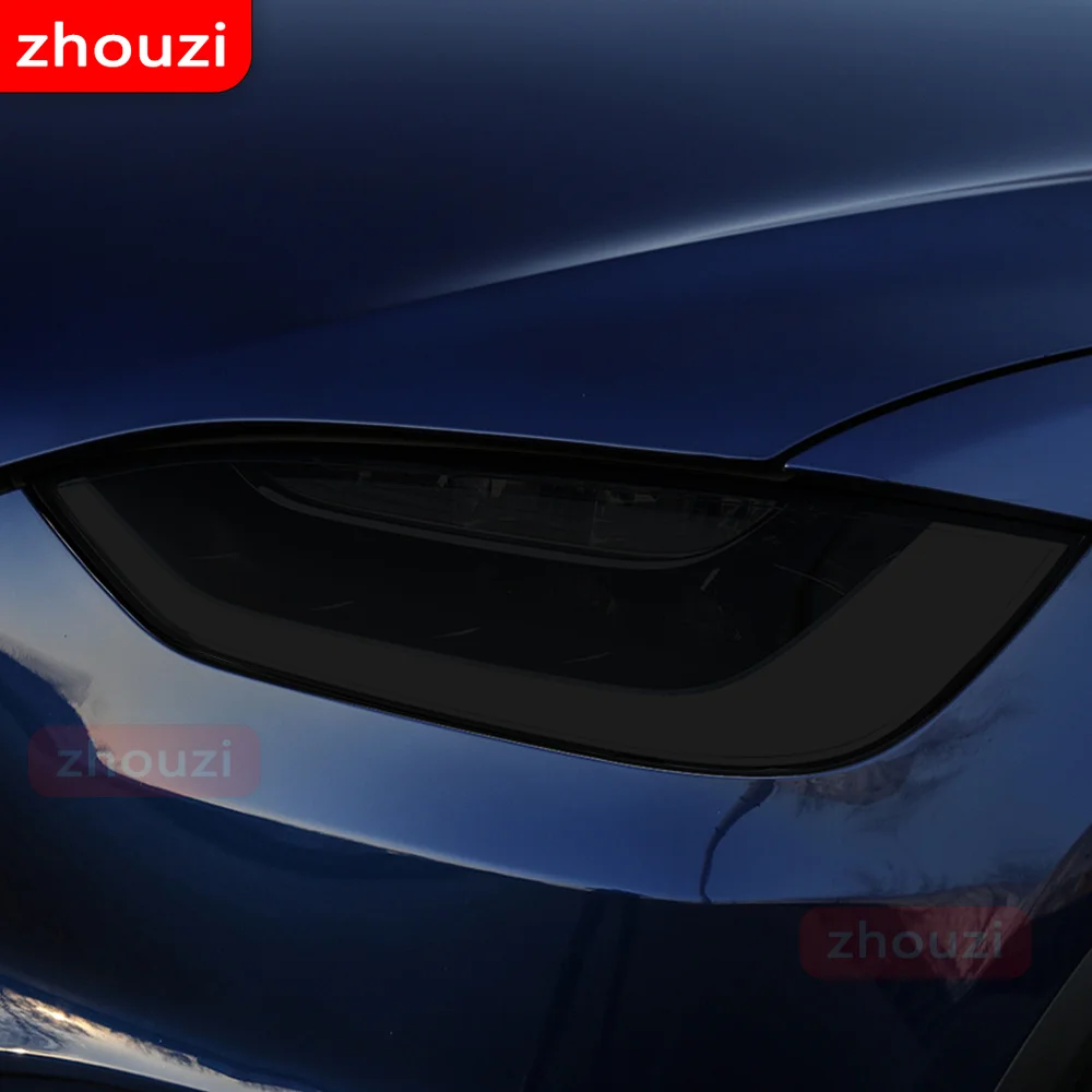 2 Pcs For Tesla Model 3 X Y S Car Headlight Tint Smoke Black Protective Film Protection Transparent TPU Sticker Accessories