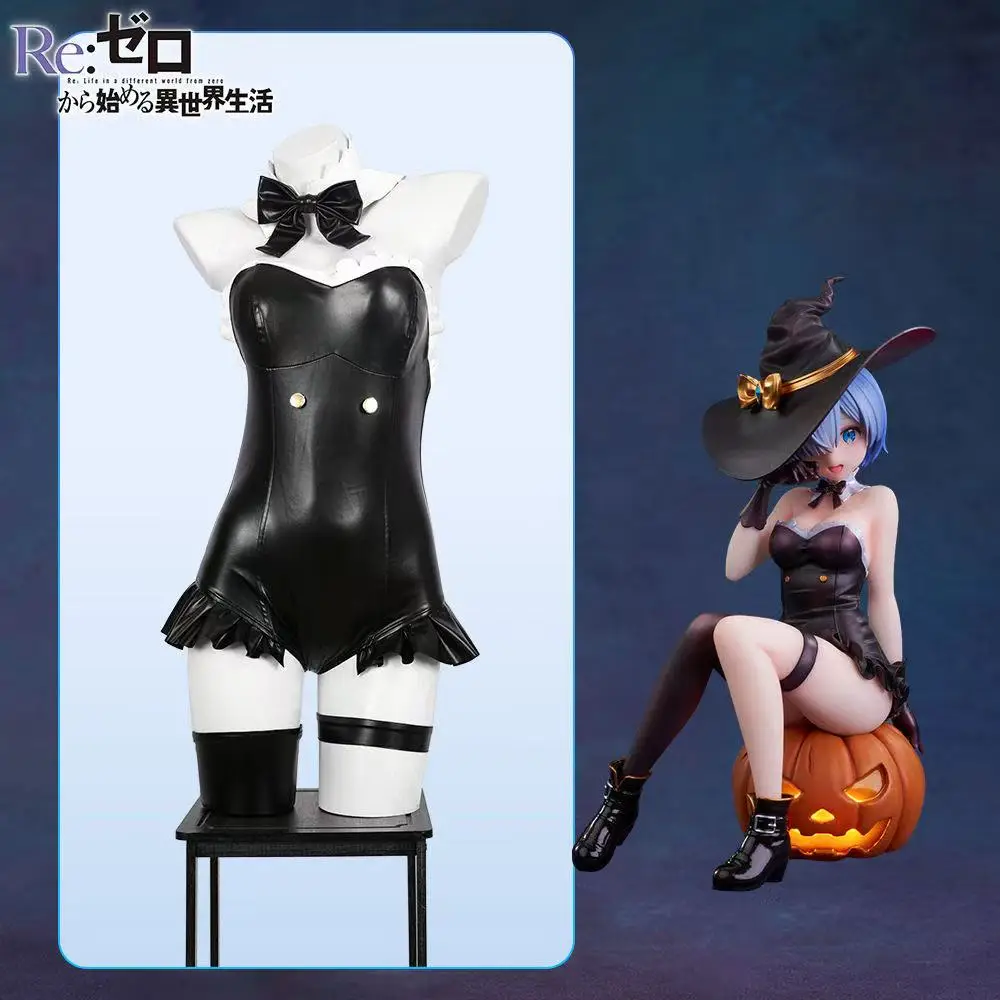 

ROLECOS Re Life dans un monde différent de zéro Rem lapin fille Costume Halloween adulte noir lapin Costume Sexy femmes uniforme