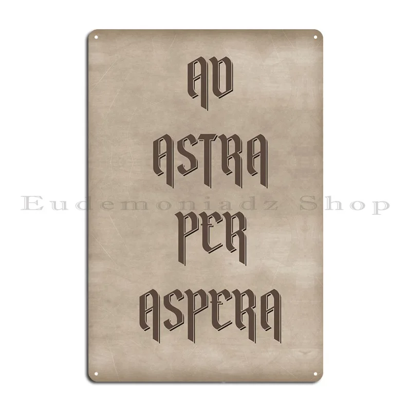 Ad Astra Per Aspera Metal Sign Cinema Plaques Rusty Printing Home Tin Sign Poster