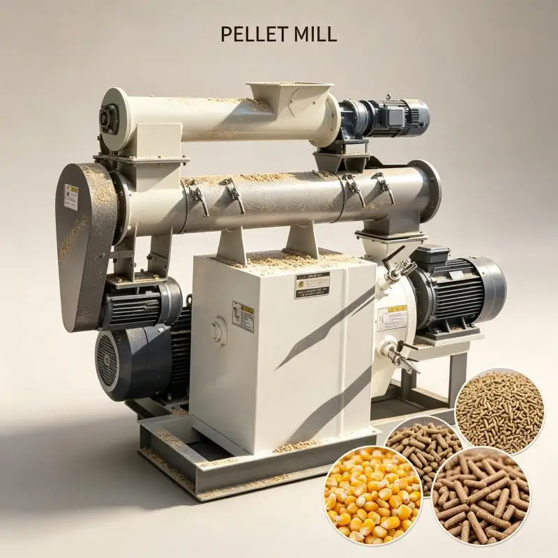 Ring Die Biomass Pelletizer Industrial Wood Pellet Mill High Output Sawdust Straw Rice Husk Processing