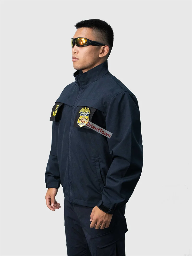 Retro American ATF Agent Clothing Flight Jacket Men's Workwear Zipper Autumn Winter Overcoat Loose Fit Coat in OrientTown in035