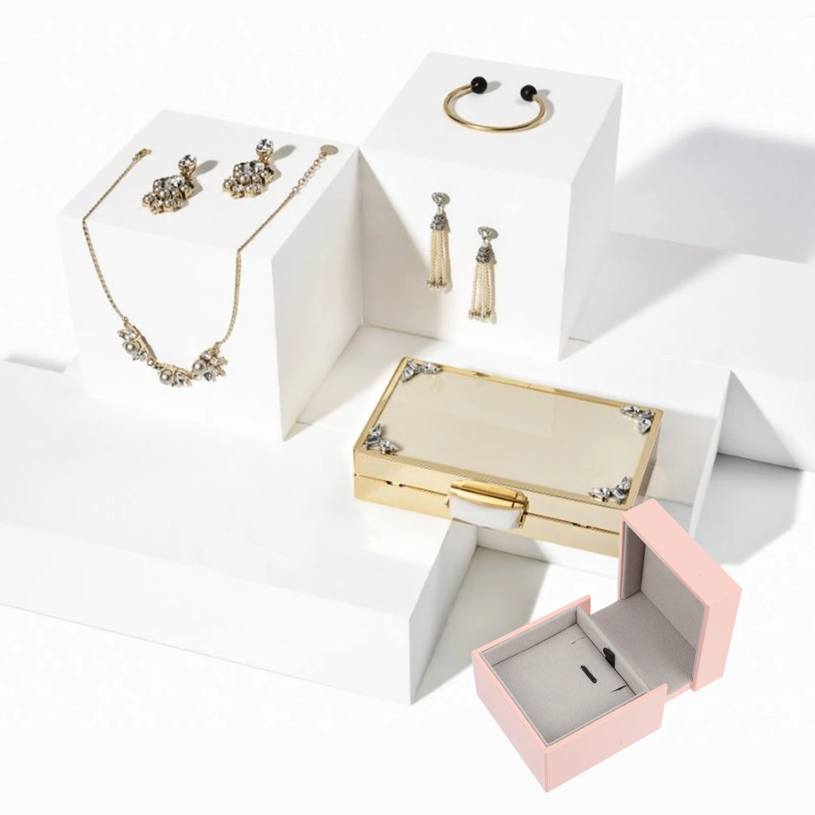 

Necklace Pendant Box Necklaces Practical Jewelry Case Ring Grid Skin
