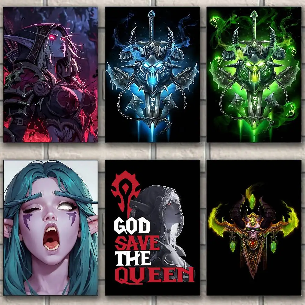 

W-World Of W-Warcraft Poster Fancy Poster Wall Sticker for Living Room Bar Vintage Decorative Painting