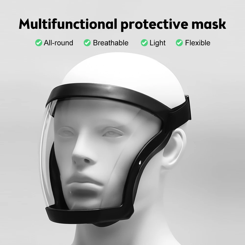 Protective Face Mask Anti-Fog Full Face Shield Plastic Transparent Safety Goggles Protective for Work Grinding Weed Whacking