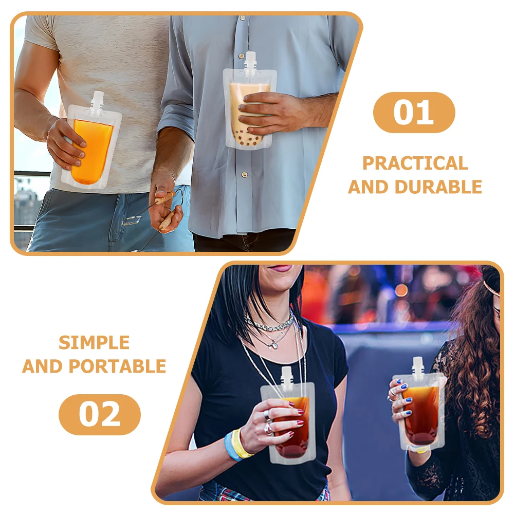 

100Pcs Food Sealing Packaging Bags Transparent Portable Drink Storage Pouches Leakproof Juice Cocktail Beverage Packaging Bags