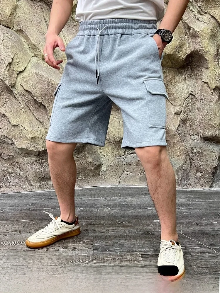 

Мужские летние повседневные шорты OZ Shape с высокой талией, эластичным поясом, из хлопка, прямого кроя, в американском стиле