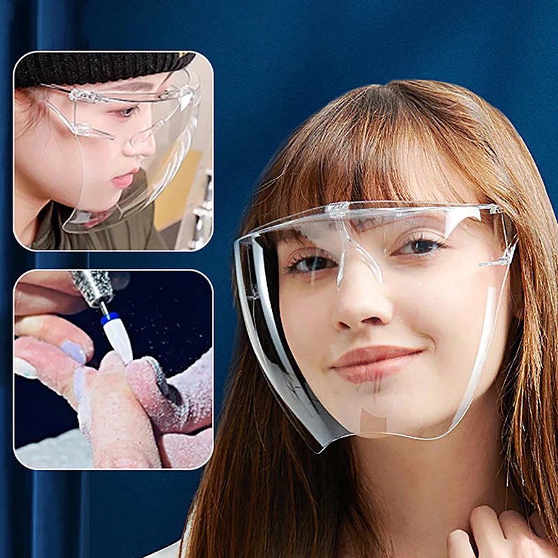 1 Pcs Full Face Transparent High-Definition Protective Mask Anti-Fog Splash Proof Goggles For Nail Art Craft Safety