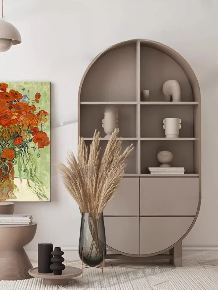Nordic Simple Modern Showcase Display Cabinet Small Apartment Bookcase Decoration Living Room French Bookcase