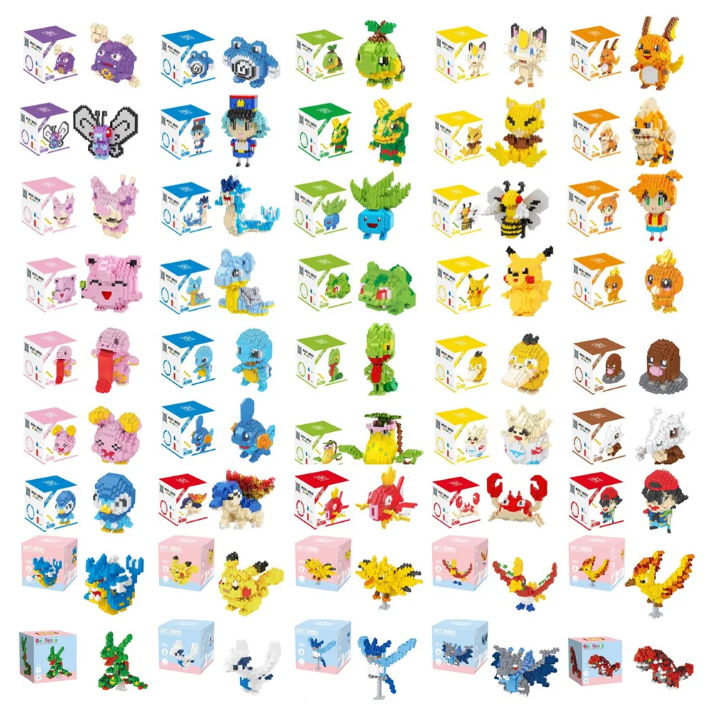 Pokemon Kleine Blöcke Nanoblock Charizard Kyogre Groudon Rayquaza Modell Bildung Grafiken Spielzeug für Kinder Geburtstag Geschenk Spielzeug
