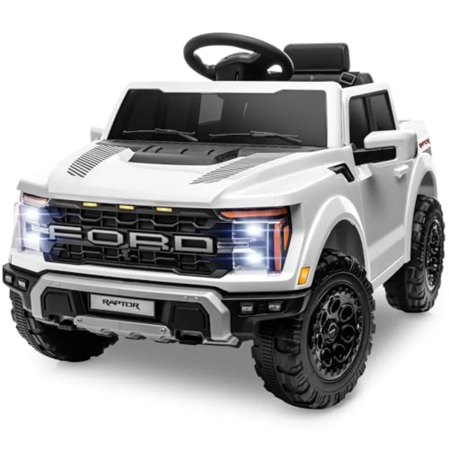 12V 公認電動カー、幼児用乗用トラック（リモコン付き）、子供用乗用玩具（LEDライト、Bluetooth、ラジオ付き）