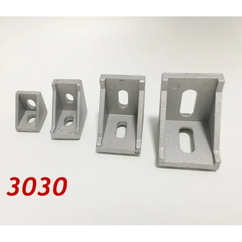 50pcs/lots 3030 corner fitting angle aluminum 35 x 35 L connector bracket fastener match use 3030 industrial aluminum profile