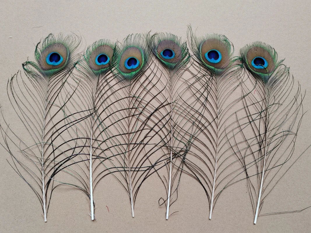 

50 шт./лот! Перья павлиньего хвоста с боковым глазом длиной от 25 до 30 см, перья павлиньего глаза для украшения домашней вечеринки