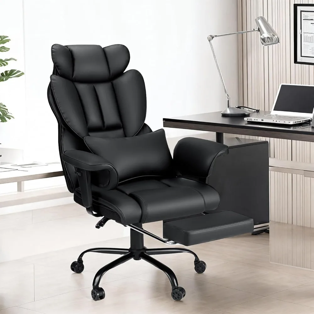 Big and Tall Office Chair with Massage 450lbs Heavy Duty Executive Chair with Lumbar Support Reclining Office Chair