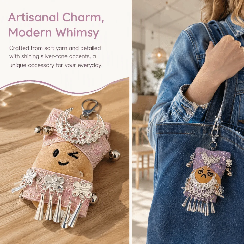 Hanging Ornament Ethnic Style Potato Keychain Handbag Gift Cartoon Pendant Cute Tassel Backpack Ornament Creative Gifts