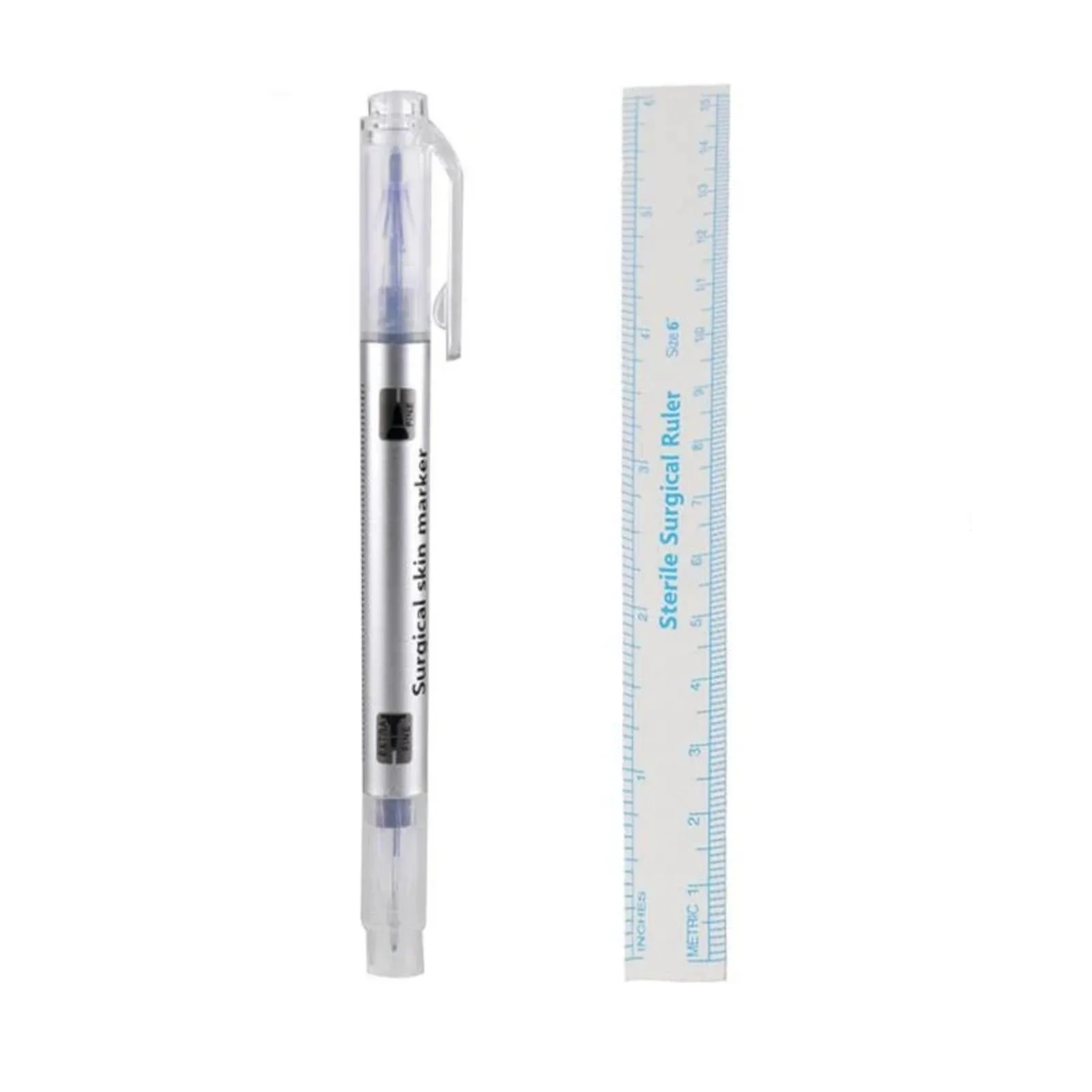 1 Stuks Microblading Semi Permanente Make-Up Chirurgische Huid Marker Wenkbrauw Tattoo Markering Pen Meet Liniaal Scribe Tool