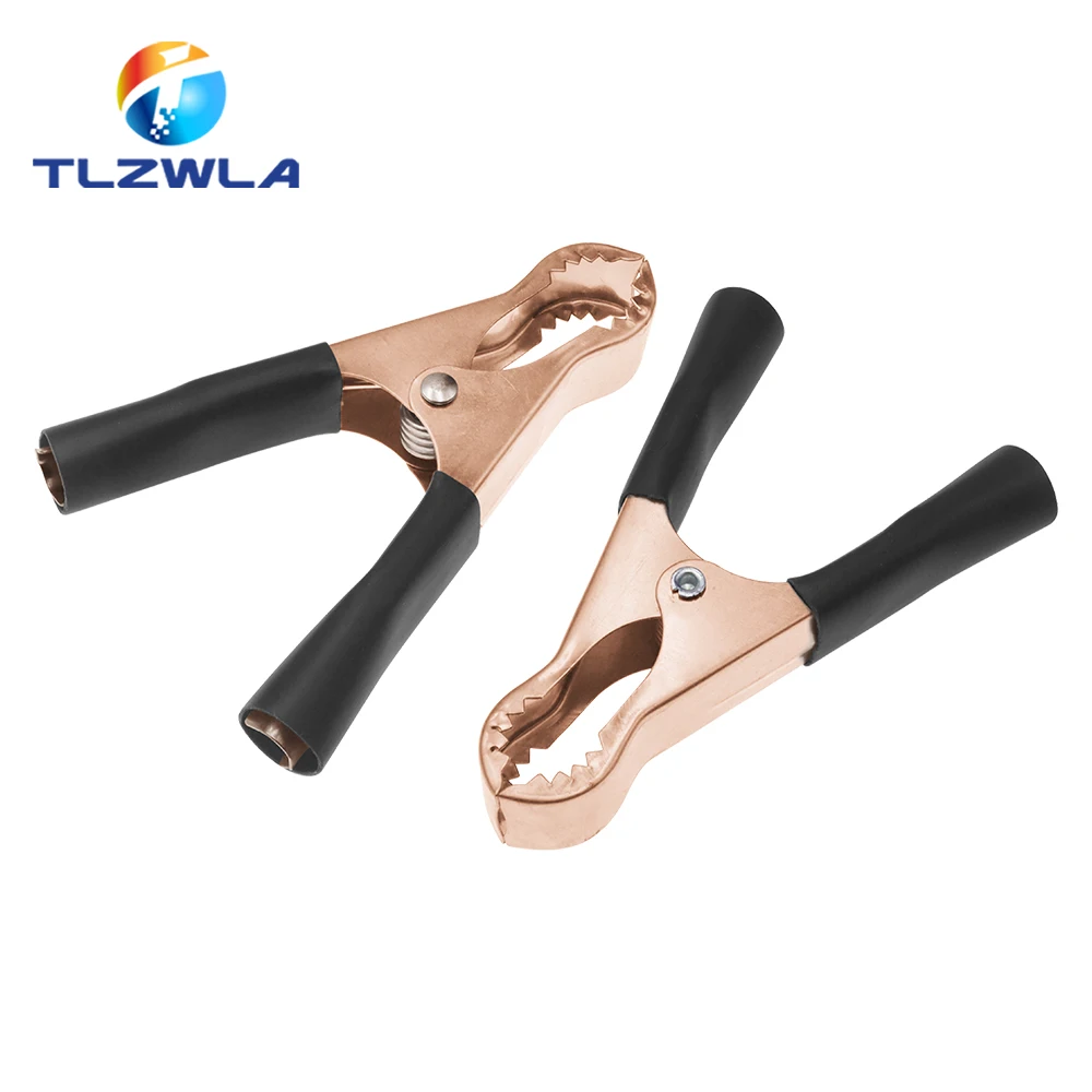 2 Stuks 50A Rood + Zwart 80mm Krokodil Auto Caravan Van Batterij Test Lead Clips Beste Promotie Alligator clips