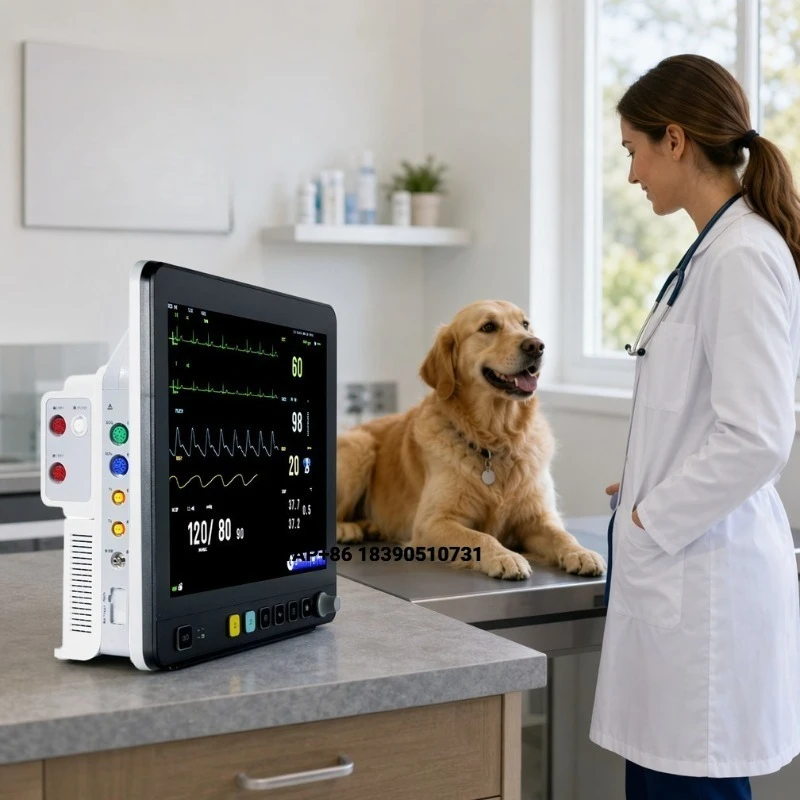 Animal Veterinary Multi-Parameter  ECG SpO2 NIBP TEMP RESP Pet Clinic Monitoring Veterinary Equ