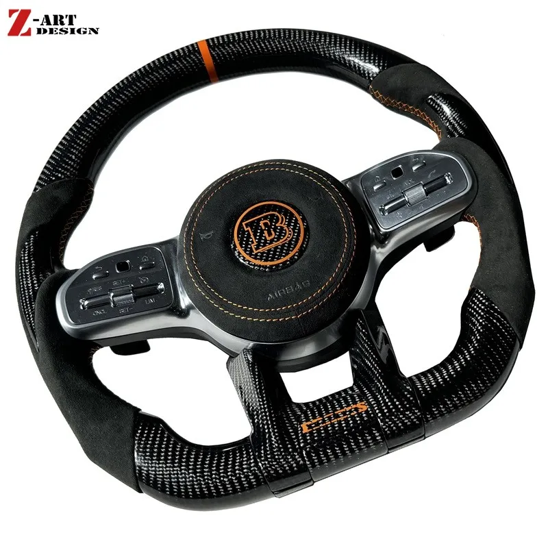 Z-ART 2019+ W464 Carbon Fiber Steering Wheel For Mercedes W464 G Wagon Carbon Fiber Thread Steering Wheels For Benz W464 G Glass