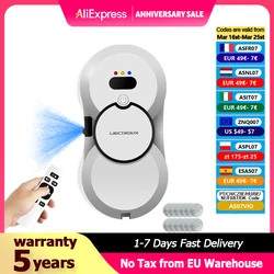 Robotruitenreiniger Liectroux HCR-10, ultradunne raamreinigingsrobot met ultrasone waternevel, robot stofzuiger voor ramen, ruitenwisser voor thuis, droog en nat dweilen, afstandsbediening