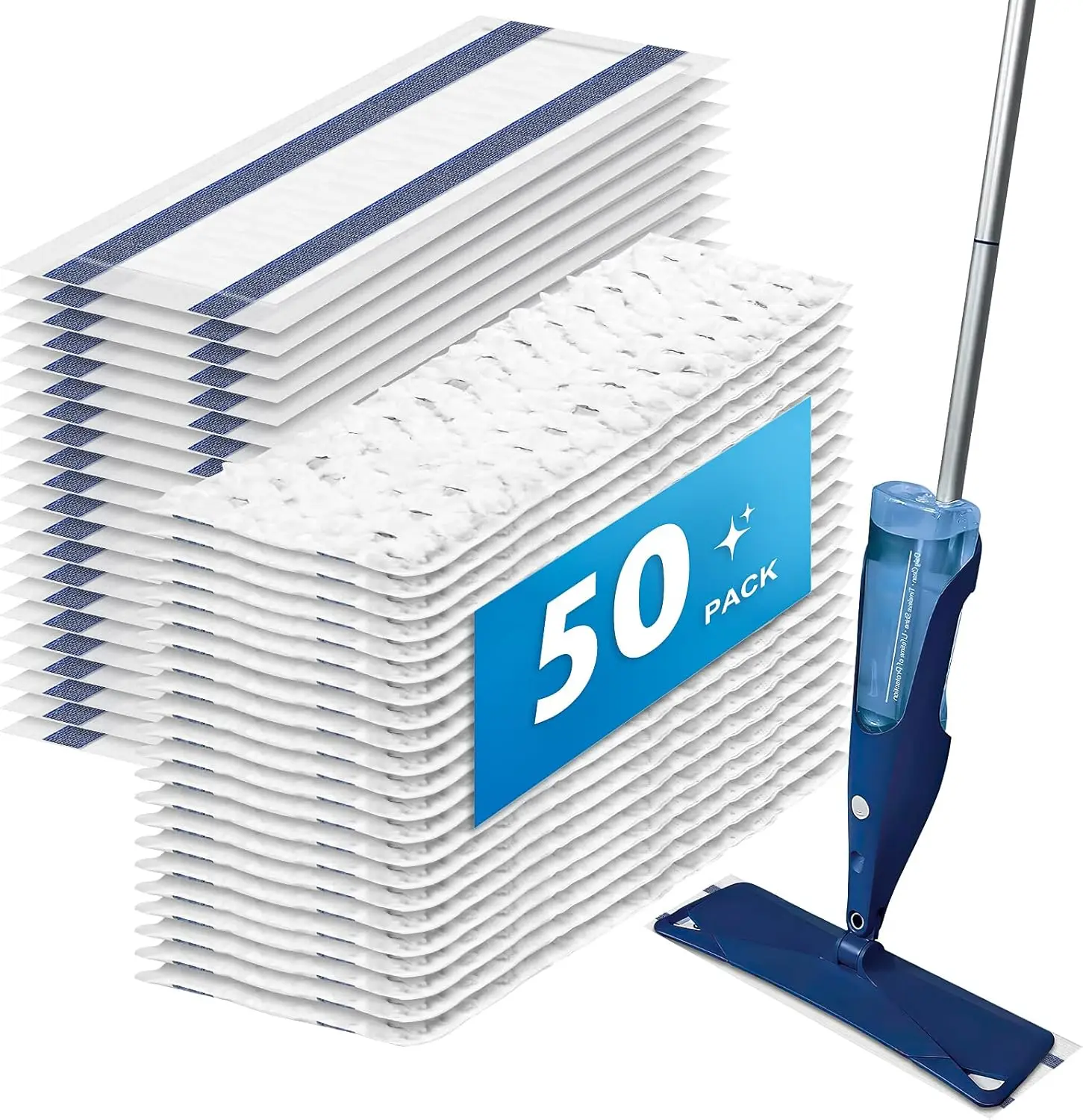 

50 Pack Heavy Duty Disposable Microfiber Mop Pads for Easy Floor Cleaning