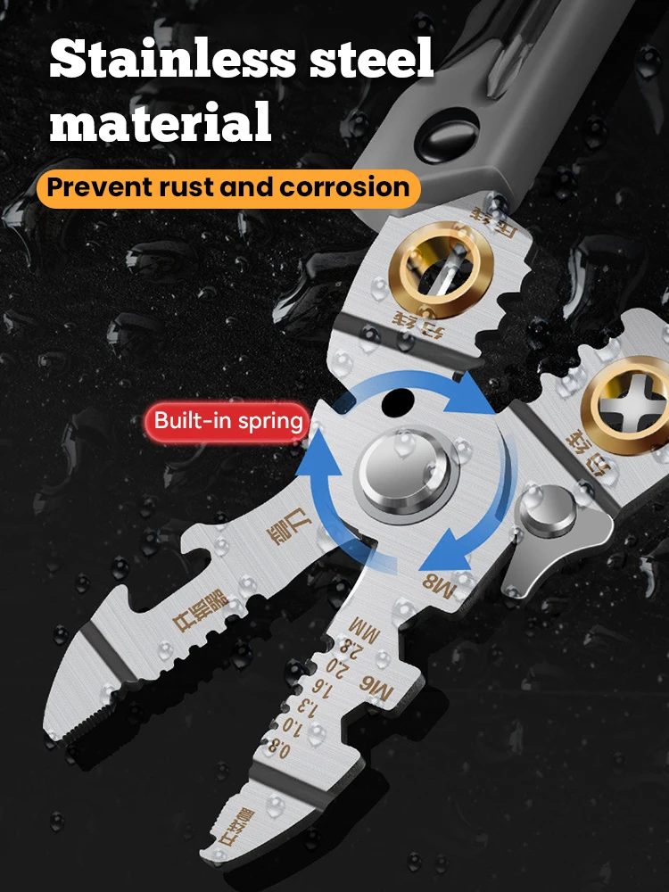 Crimper Cable Cutter Adjustable Automatic Wire Stripper Multifunctional Stripping Crimping Pliers Terminal Hand Tool