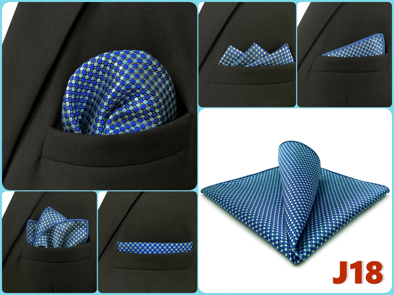 Pocket Square Handkerchief for Men Polka Dot Dots Plaid Check Checkered Suit Pocket Towel Hanky Mens Gift Wedding Business Party