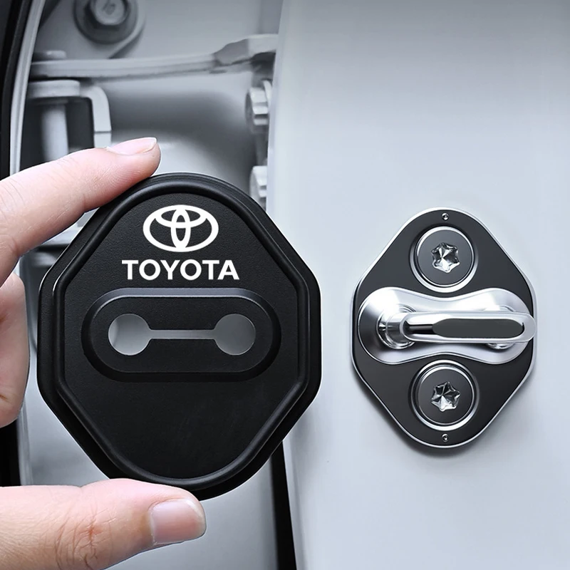 

4Pcs 2 style Car Silicone Door Lock Cover Protect Buckle Cover Car stickers For TOYOTA Corolla Auris Prius Yaris Highlander TRD