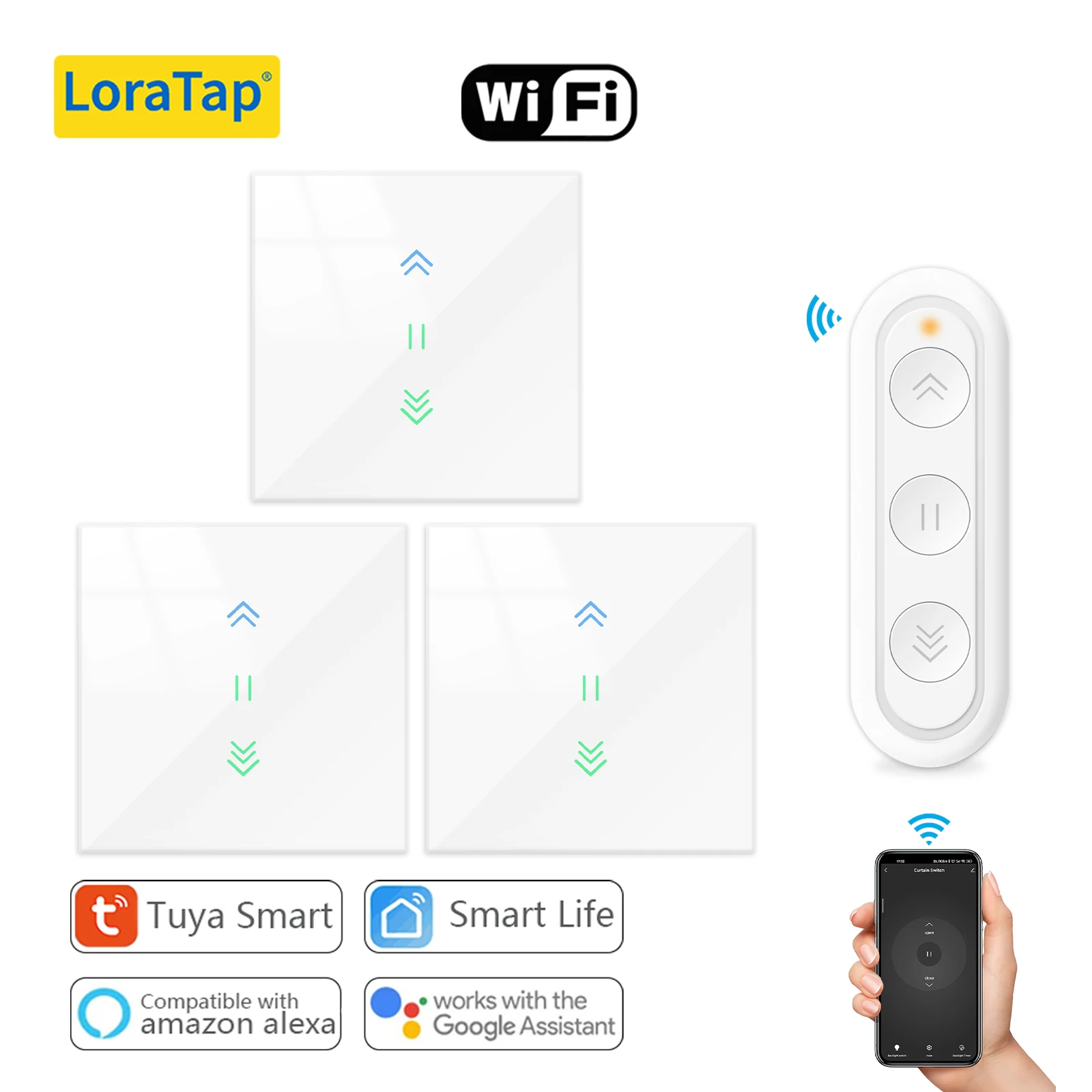 LoraTap Tuya Smart Life Rolluik Gordijnschakelaar Afstandsbediening Buismotor Looptijd Instelling Werk Google Assistent Alexa