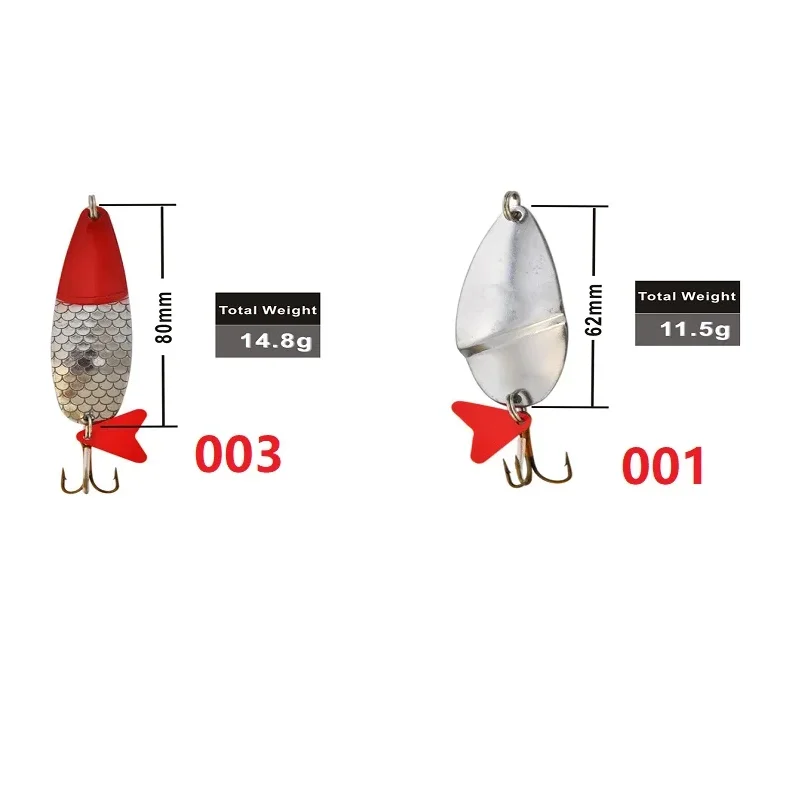 حزمة كومبو ملعقة دوارة مع 2 #   هوك الطعوم الصلبة ملعقة الطعم الاصطناعي الترتر Paillette الترتر الضوضاء #5