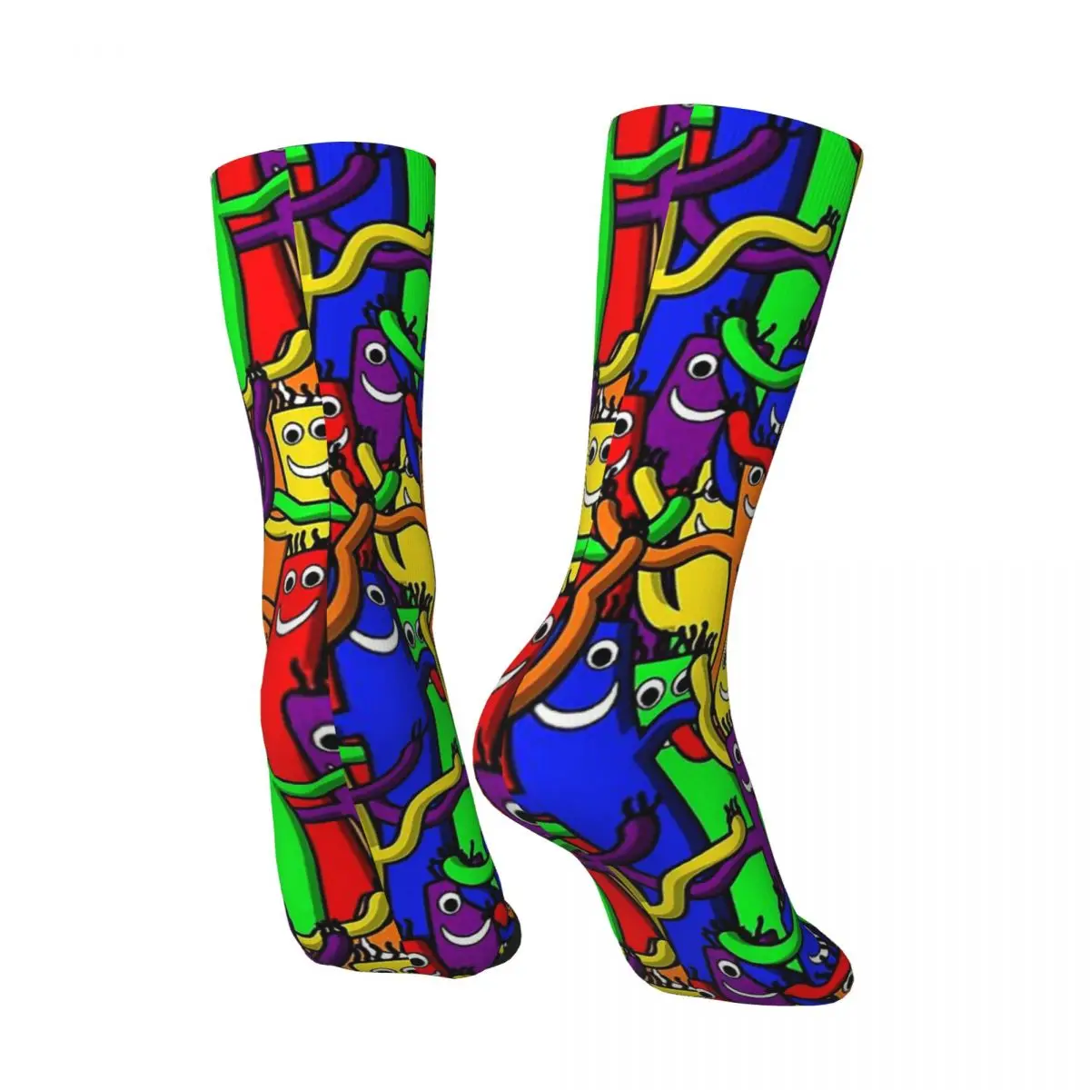 Funny Crazy Sock for Men Wacky Inflatable Arm Flailing Tube Man Hip Hop Vintage Happy Pattern Printed Boys Crew Sock Casual Gift