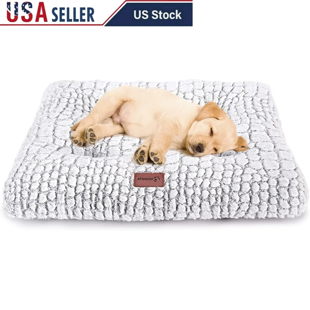 

Soft Fluffy Dog Bed Crate Pad Non Skid Cushion Mat Small Pets Durable Puppy Sleeping Mat 24x18 Inch