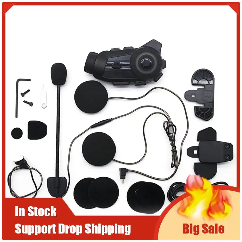 Mejores OFERTAS S3 Plus casco de motocicleta Bluetooth intercomunicador auriculares 2K grabadora de vídeo DVR cámara de salpicadero compatible con 6 personas