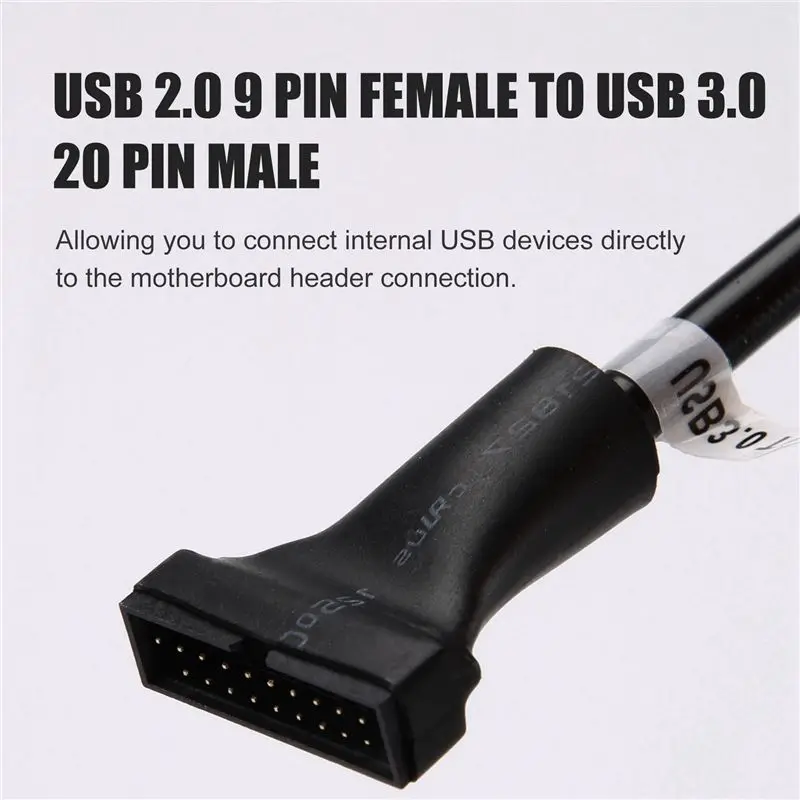 Efficient 15Cm USB 3.0 20 Pin Header Male To USB 2.0 9 Pin Female Adapter Cable
